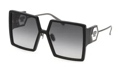 Pre-owned Philipp Plein Sunglasses Spp028m Plein Diva 0700 Black Smoke Woman In Gray