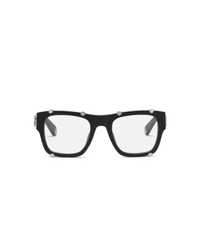 Philipp Plein Sunglasses Square Optical Frame Square Hexagonal In Black