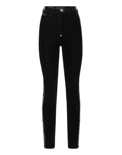 Philipp Plein Super High Waist Jegging Crystal Plein In Multi