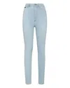 Philipp Plein High Waist Jegging Crystal In Multi