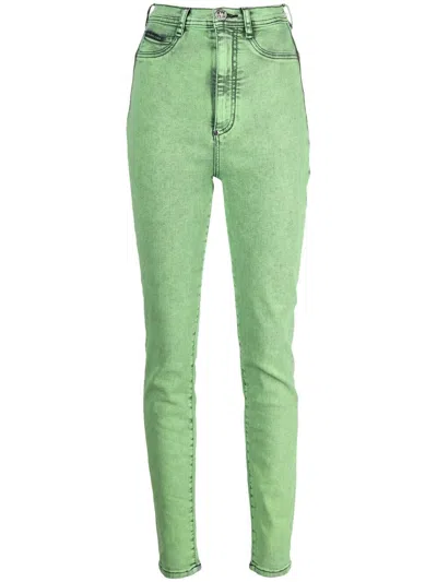 Philipp Plein Super High Waist Jeggings In Green