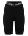 Philipp Plein Stones Super High Waist Shorts In Black