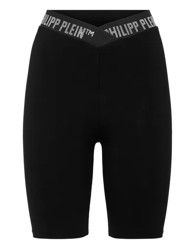 Philipp Plein Stones Super High Waist Shorts In Black
