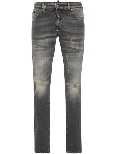 Philipp Plein Super Straight-cut Jeans In Black