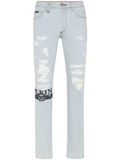 Philipp Plein Super Straight-cut Jeans In Blue