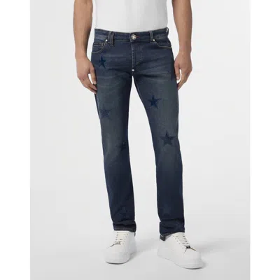 Philipp Plein Super Straight Cut Jeans Cocco Stars Men In Multi