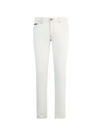 Philipp Plein Super Straight Jeans In White