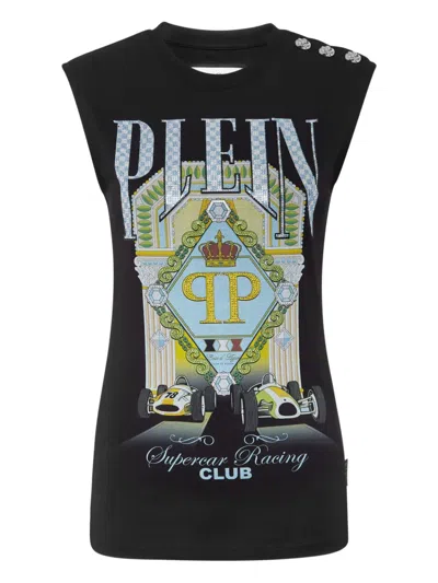 Philipp Plein Supercar Racing Club Tank Top In Black