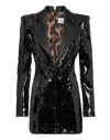 Philipp Plein Couture All-over Flip Over Sequined Anastasye Slim Fit Blaze In Black