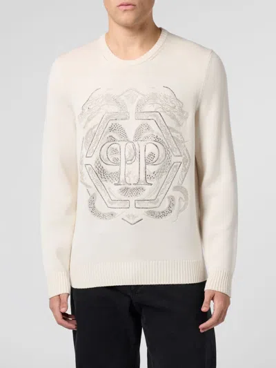 Philipp Plein Sweater Men In White