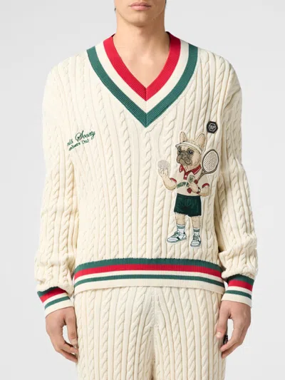Philipp Plein Sweater Men In White