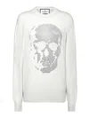 Philipp Plein Sweater With Iconic Skull Design And Cashmere Blend For Ultimate Comfort In White