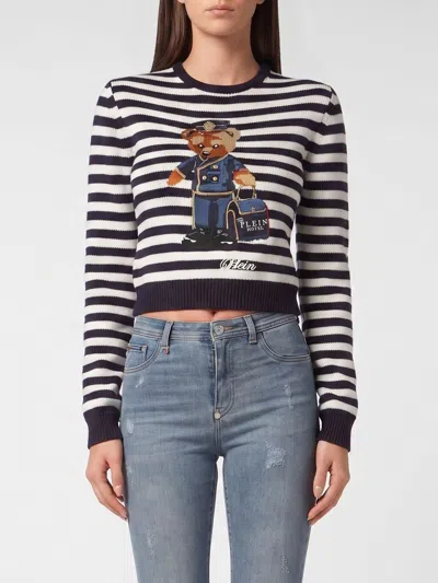 Philipp Plein Sweater Woman Color Navy In Multi