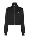 Philipp Plein Zip-fastening Logo-plaque Jacket In Black