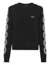 Philipp Plein Sweatshirt Ls Crystal Cable In Black