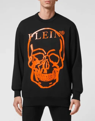Philipp Plein Sweatshirt Ls Skull And Plein Unisex In Black