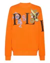 Philipp Plein Graphic-print Cotton Sweatshirt In Orange