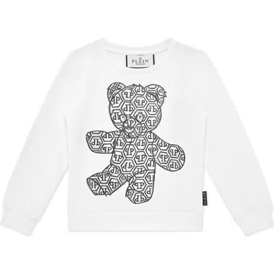 Philipp Plein Kids'  Sweatshirt Ls Teddy Bear Girl In White