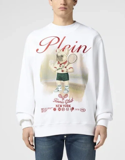 Philipp Plein Sweatshirt New York Tennis Men In White