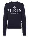 Philipp Plein Iconic Plein Round-neck Long-sleeve Sweatshirt In Blue