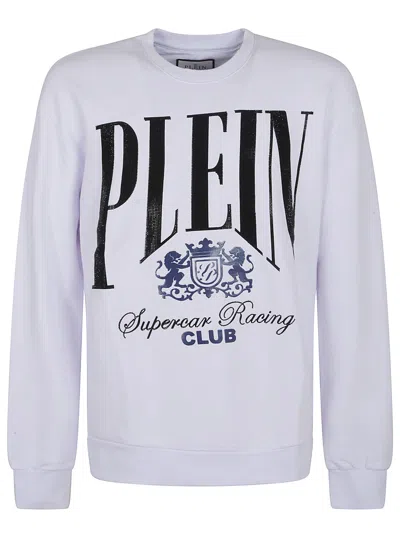 Philipp Plein Sweatshirt Round Neck Ls Racing Club In White