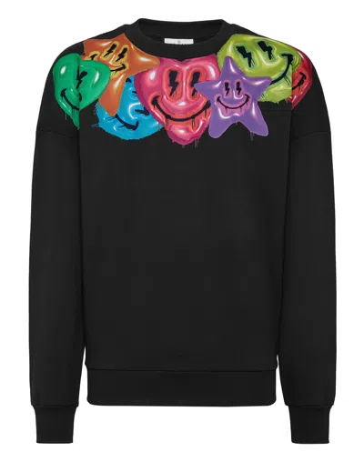 Philipp Plein Smiley Face-print Sweatshirt In Black