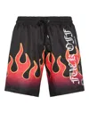 Philipp Plein Flame-print Swim Shorts In Black