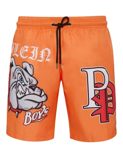 Philipp Plein Logo-print Swim Shorts In Multi
