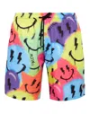 Philipp Plein Smiley-face Graffiti Swim Shorts In Multi