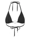 Philipp Plein Swimwear Top Triangle Bra Crystal Hexagon In Black