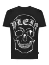 Philipp Plein Skull Round Neck Ss T-shirt In Black In Black