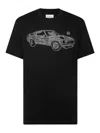 Philipp Plein Car Crew Neck Graphic Print Short Sleeves In Black