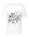 Philipp Plein T-shirt Man Fit Crystal Strass In White