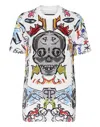 Philipp Plein Man Fit Crystal Skull T-shirt In Multi