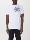 Philipp Plein Short Sleeve T-shirt With Printed Logo In Weiss