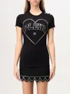 Philipp Plein Sexy Pure Heart Cotton T-shirt In Schwarz