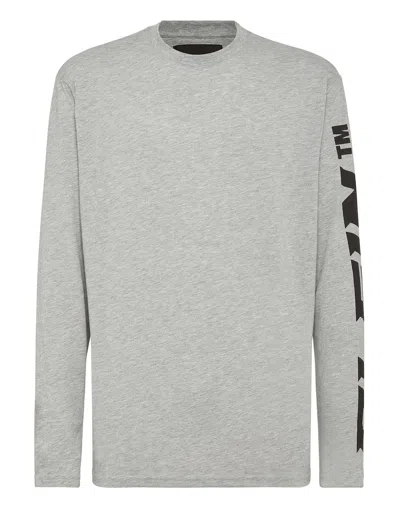 Philipp Plein T-shirt Round Neck Ls In Grey