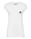 Philipp Plein T-shirt Round Neck Sexy Pure Fit Hexagon In White