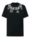 Philipp Plein Printed Cotton T-shirt In Black