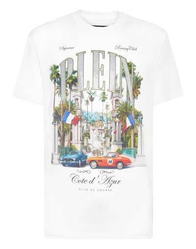 Philipp Plein T-shirt Round Neck Ss Club The Course Stones In Multicolor