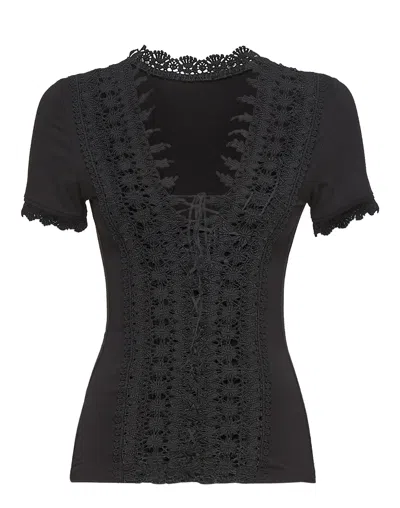 Philipp Plein T-shirt Round Neck Ss "come On Over" In Black