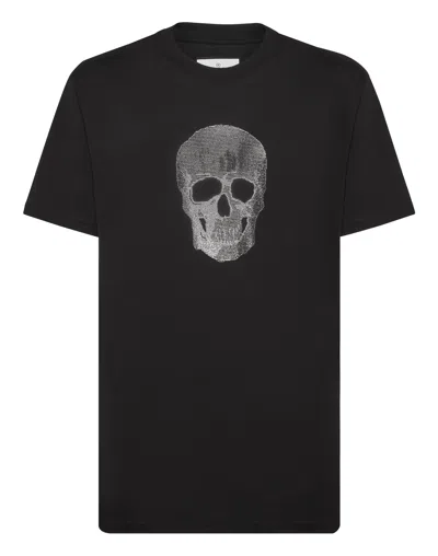 Philipp Plein T-shirt Round Neck Ss Crystal Skull In Black