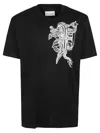 Philipp Plein Iconic Printed Black T-shirt With Premium Cotton Fabric And Sleek Design In Black