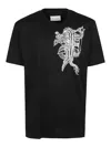 Philipp Plein Iconic Printed Black T-shirt With Premium Cotton Fabric And Sleek Design In Black