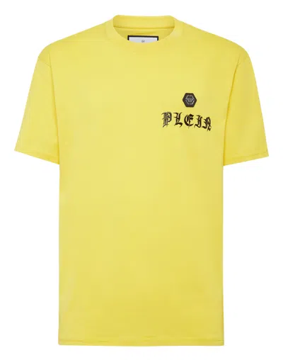Philipp Plein Gothic Plein T-shirt In Yellow