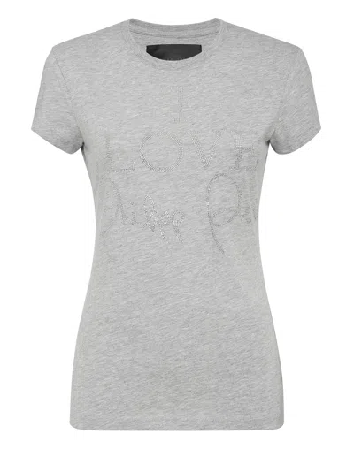 Philipp Plein T-shirt Round Neck Ss In Grey