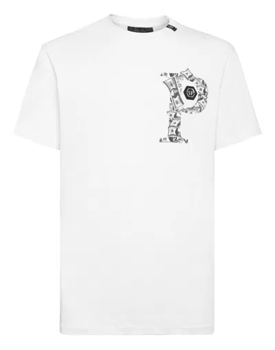 Philipp Plein T-shirt Round Neck Ss Money In White