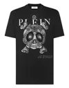 Philipp Plein T-shirt Round Neck Ss Monsters With Crystals In Black