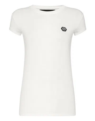 Philipp Plein T-shirt Round Neck Ss Original In White