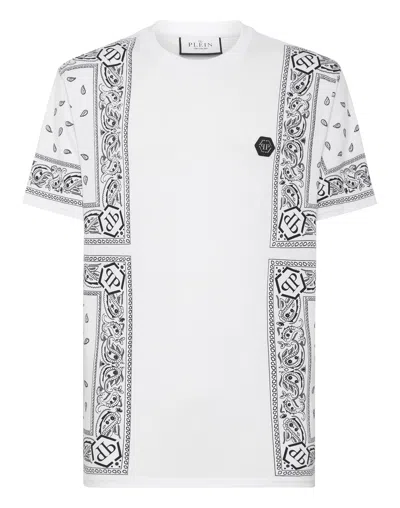 Philipp Plein T-shirt Round Neck Ss Paisley Bandana In White